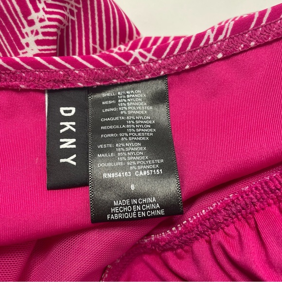 DKNY Pink High Leg V-Neck Padded One Piece Swimsuit Size 6 - Picture 5 of 5
